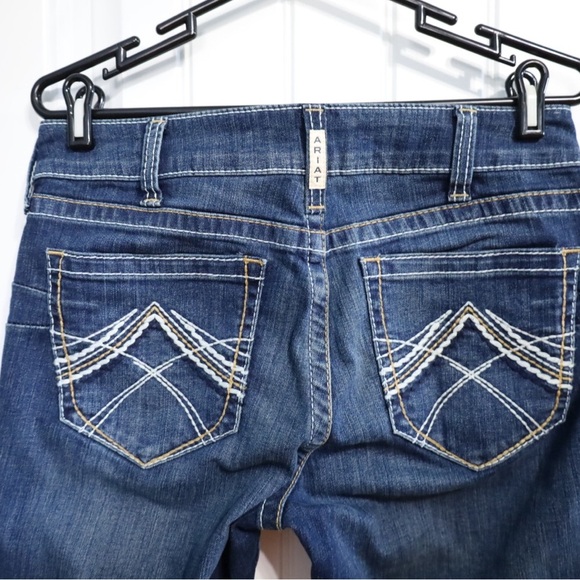 Ariat R.E.A.L. Mid Rise Stretch Whipstitch Boot Cut Jean Ocean (Medium Wash) 31 - Picture 7 of 12